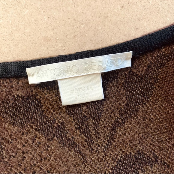 Antonio Berardi Animal Print Wool Dress Brown - Picture 8 of 9